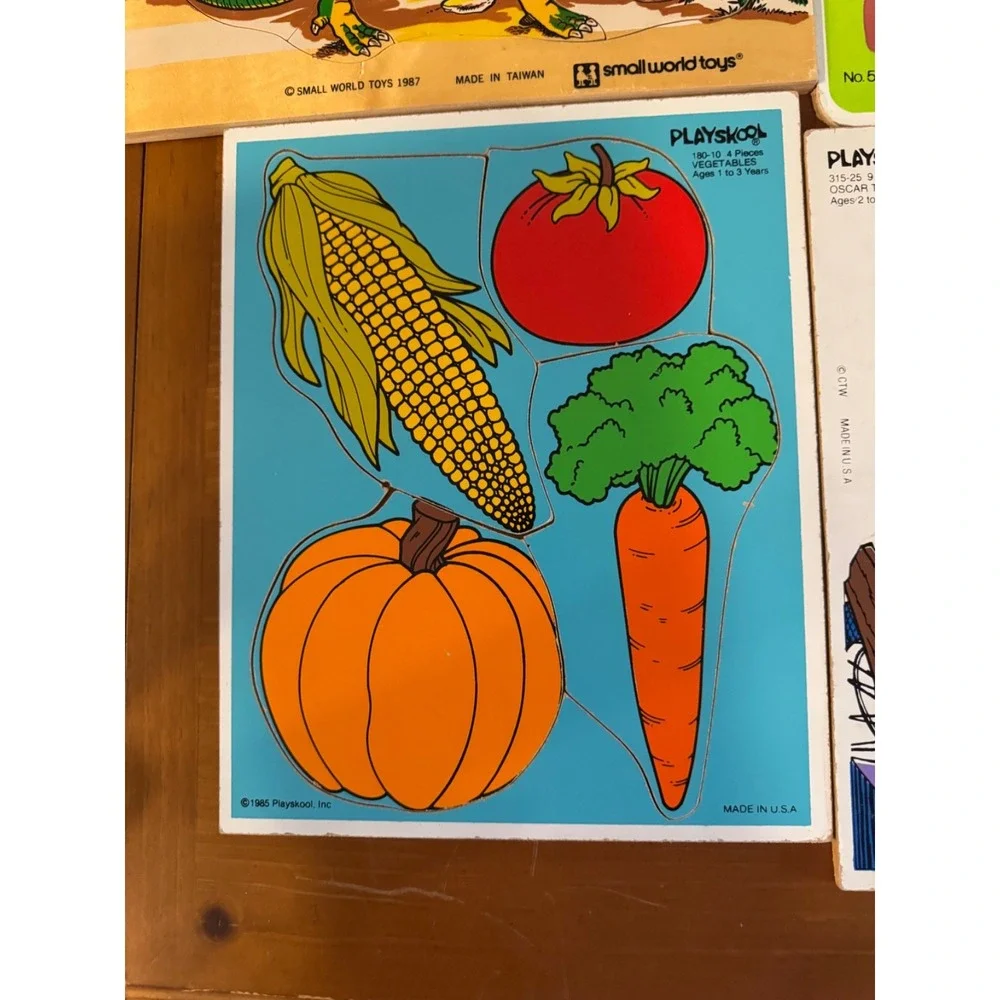 Vintage Children's Puzzles Lot – Retro Wooden Puzzles, Cottagecore Nursery Decor
